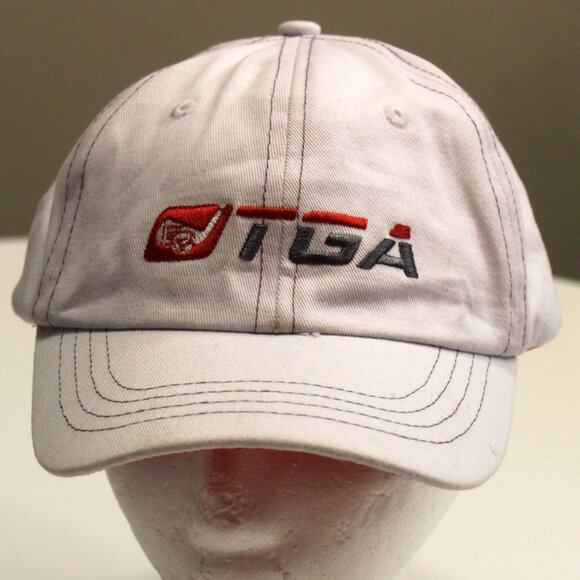 TGA Premier Golf White with Red Baseball Cap Embordered Front and Back - Picture 3 of 4